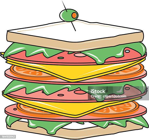 Sandwich Vecteurs libres de droits et plus d'images vectorielles de Cure-dent - Cure-dent, Sandwich, Déjeuner