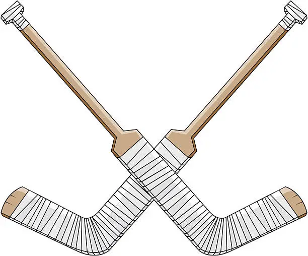 Vector illustration of Goalie Sticks