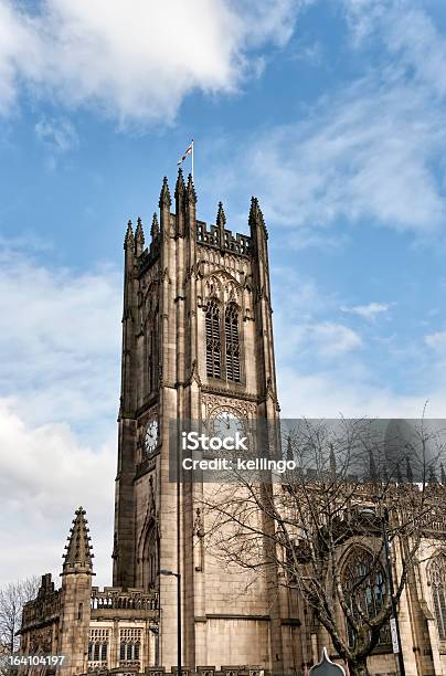 Catedral De Manchester Reino Unido - Fotografias de stock e mais imagens de Arquitetura - Arquitetura, Campanário - Caraterística Arquitetural, Campanário - Torre