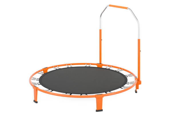 istock Fitness Rebounder with Adjustable Foam Handle, Exercise Trampoline. Foldable Mini Trampoline, 3D rendering 1641062725