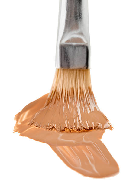 istock Beige liquid foundation makeup stroke with brush 164106703