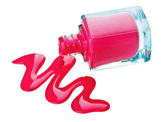병 핑크 매니큐어 및 에나멜 낙차 견본품 - tempera painting paint art bottle 뉴스 사진 이미지