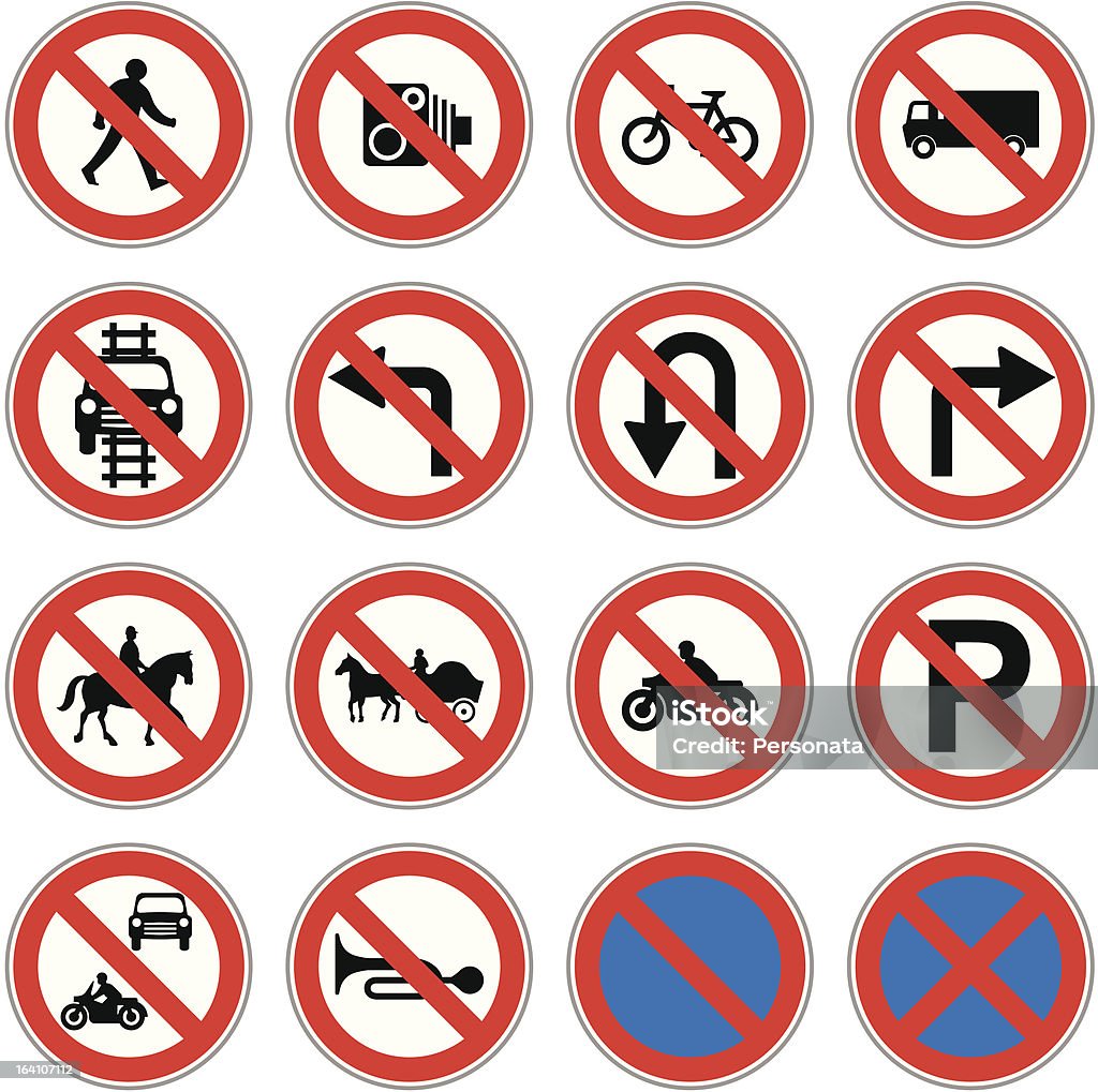 Znaki drogowe - Grafika wektorowa royalty-free (Bez ludzi)