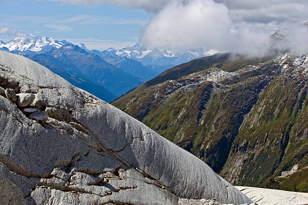 Glacier smoothed rock stock photo