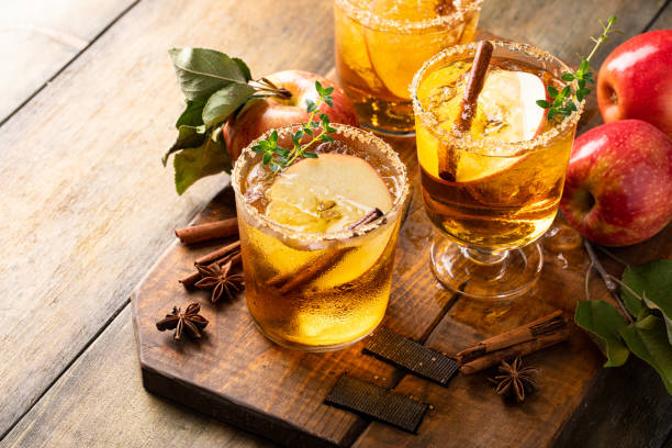istock Apple cider margaritas with thyme and fall spices, fall or winter cocktail 1641084315