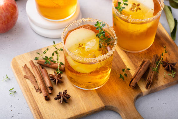istock Apple cider margaritas with thyme and fall spices, fall or winter cocktail 1641085417