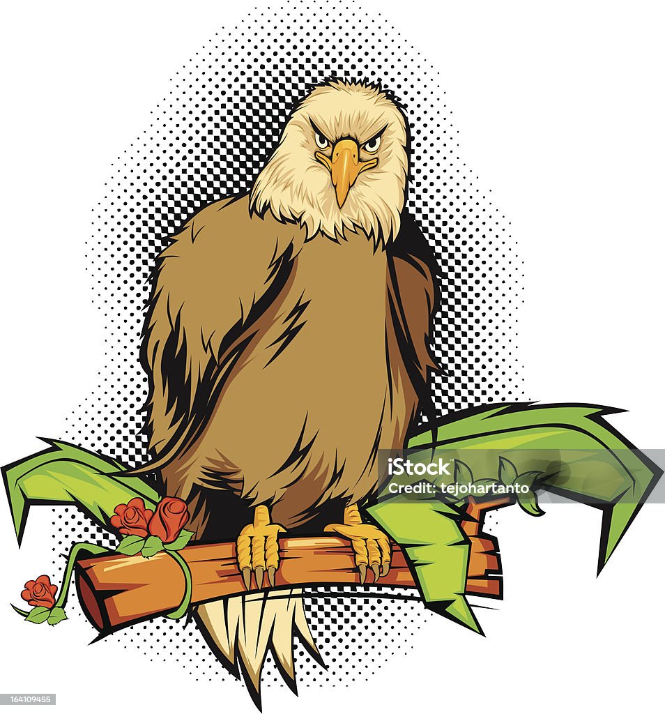 Eagle en el bosque - arte vectorial de Ala de animal libre de derechos