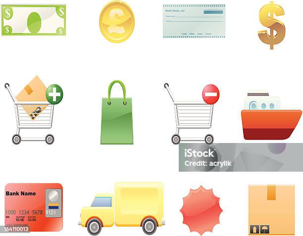 Shopping Vektoricons Stock Vektor Art und mehr Bilder von Bankkarte - Bankkarte, Britische Währung, Dollarsymbol