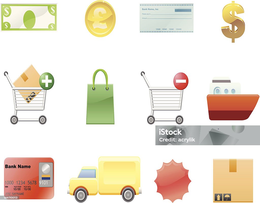 Shopping icônes vectorielles - clipart vectoriel de Affaires libre de droits