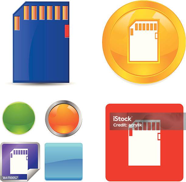 Sd Memory Card Vektoricons Stock Vektor Art und mehr Bilder von Blau - Blau, Bund, ClipArt