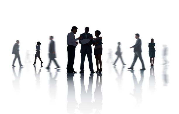 istock Silhouette of diverse business people working 164111489