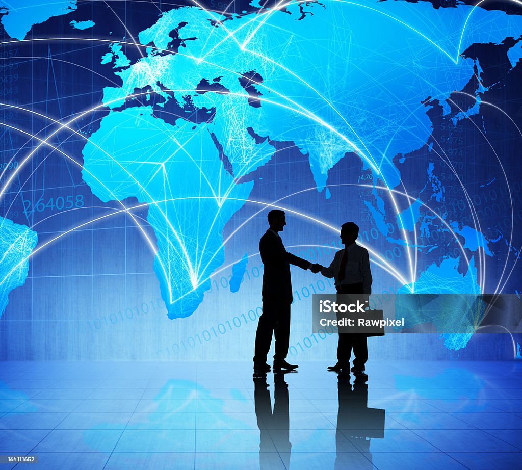 Международный бизнес Соглашение - Стоковые фото Глобальная система связи роялти-фри