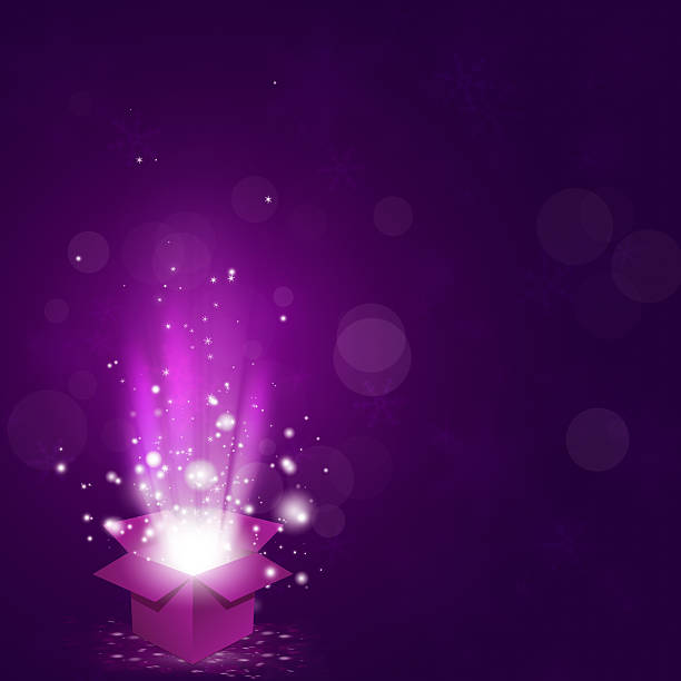 매직 선물함 - glitter backgrounds purple photography stock illustrations