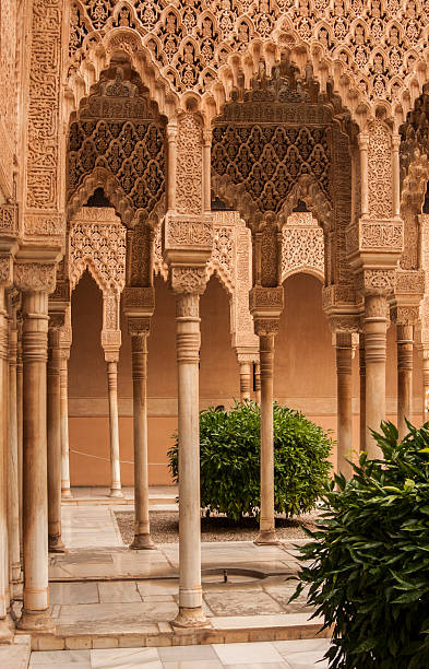 Nasrid Palaces, Alhambra Arcade in the Nasrid palaces, at the Alhambra, Granada, Spain. filligree stock pictures, royalty-free photos & images