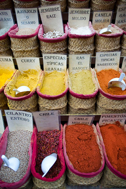istock Assorted herbs and spices in market 164113419