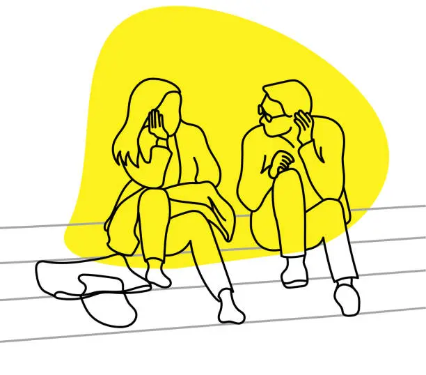 Vector illustration of Deep Listening Relationship Skills Yellow
