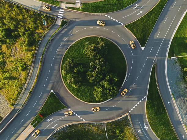 istock Sports Car on Roundabout 1641142468