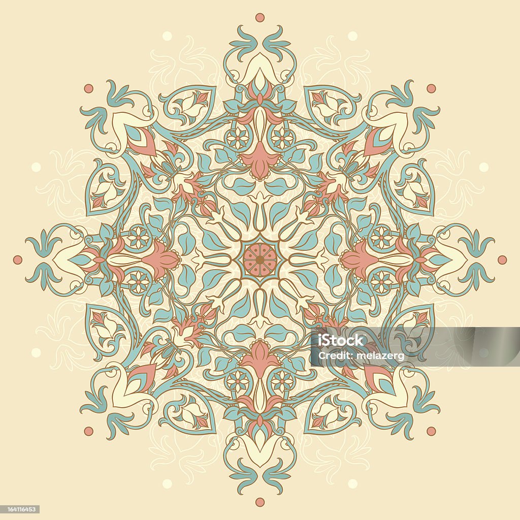 round floral pattern Round floral pattern on beige background Abstract stock vector