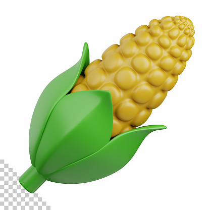 3d rendering corn isolated useful for food, allergen, allergy, disease and antigen design element