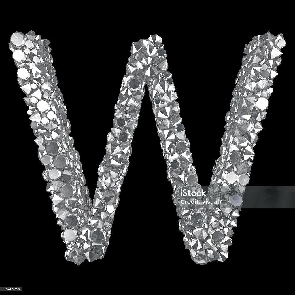 다이아몬드 알파벳 W - 로열티 프리 다이아몬드 스톡 사진