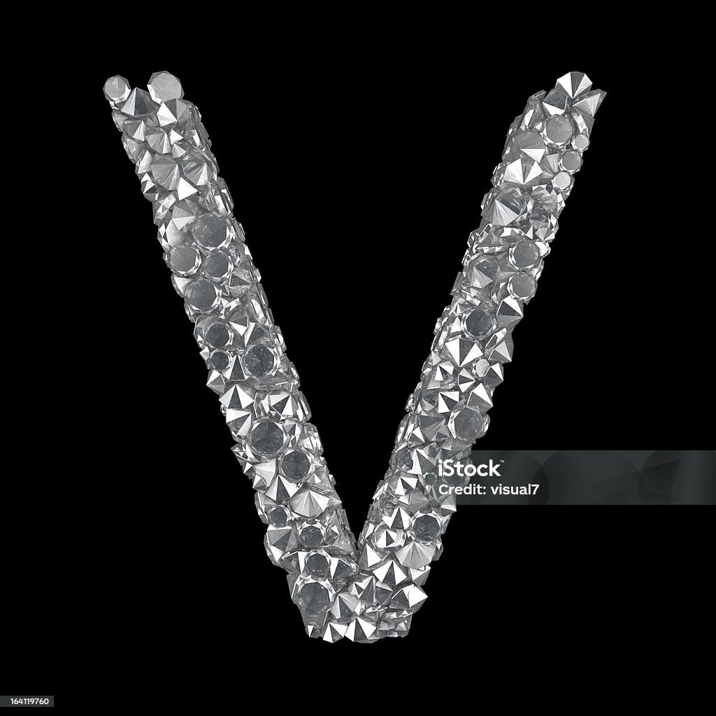 Diamond Buchstaben V - Lizenzfrei Buchstabe V Stock-Foto