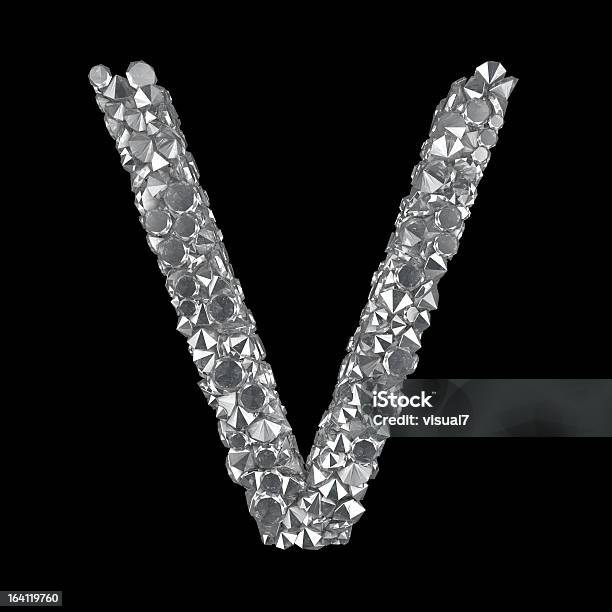 Diamond Buchstaben V Stockfoto und mehr Bilder von Buchstabe V - Buchstabe V, Dreidimensional, Alphabet