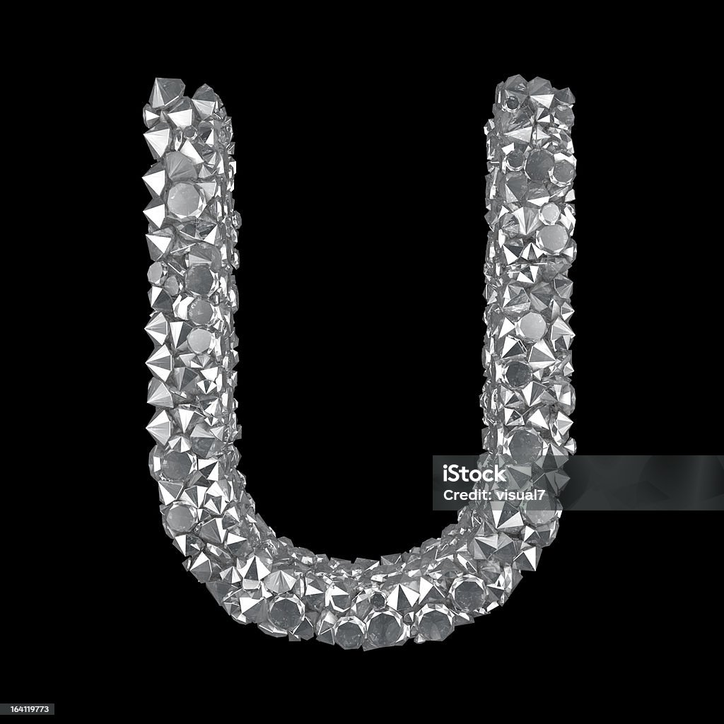 Diamond Letter U Stock Photo - Download Image Now - Typescript, Letter U,  Diamond - Gemstone - iStock