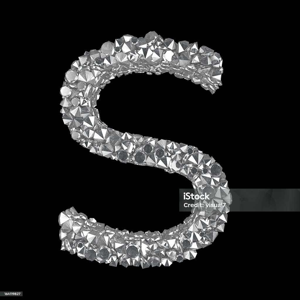 다이아몬드 알파벳 S - 로열티 프리 반짝이는 스톡 사진