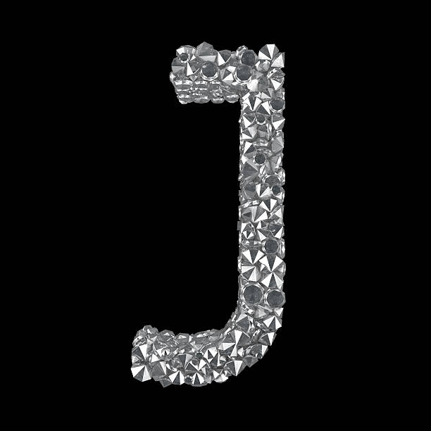 Diamond Letter J A series of diamond letters and digits, Letter J crystal letter j stock pictures, royalty-free photos & images