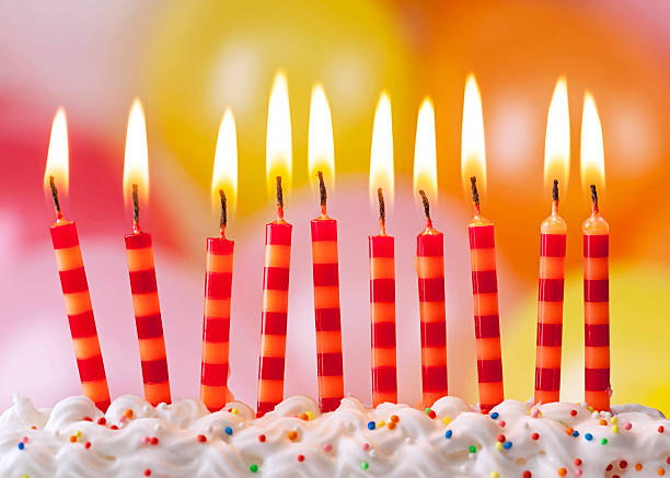 Birthday candles Birthday candles on colorful background 10 11 years photos stock pictures, royalty-free photos & images