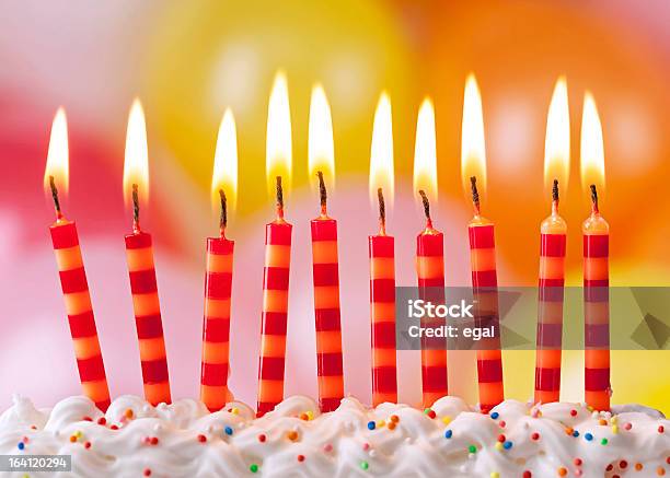Birthday Candles Stock Photo - Download Image Now - 10-11 Years, Birthday Cake, Number 10