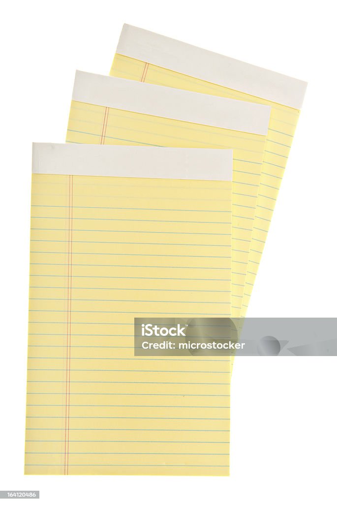 Jurídico bloco de papel forrada Amarela - Foto de stock de Amarelo royalty-free