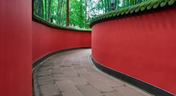 istock Red Wall Path at Wuhou Temple in Chengdu, Sichuan, China 1641229975