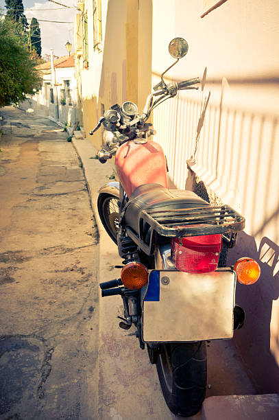 istock Classic vintage motorcycle in Athens, Greece 164125884