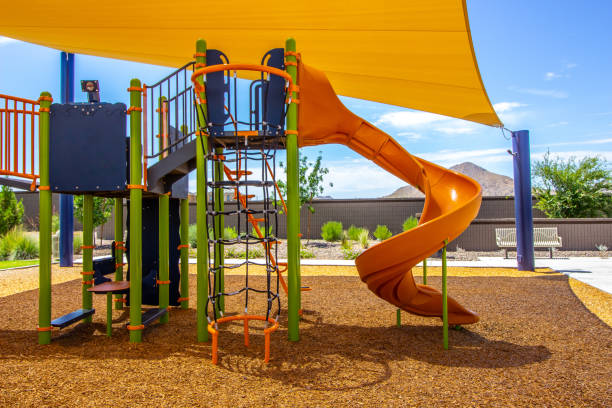 istock Covered Slide And Children's Playground Equipment 1641286757