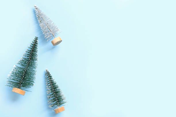 istock Christmas ornaments,Christmas decorations with Christmas tree on light blue background. space for text, Happy new year 2024 1641291428