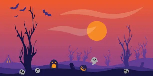 Vector illustration of Vector background design with halloween theme