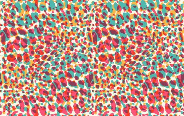 Vector illustration of Funny multicolor pattern of cheetah skin.