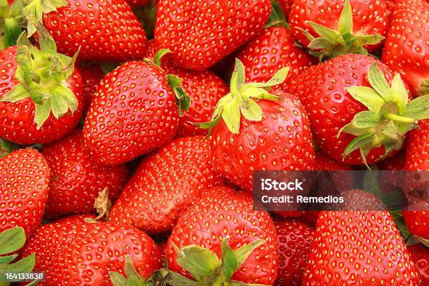 Fresh Strawberries Full Frame Background Stock Photo - Download Image Now - Food, Fruit, Full Frame