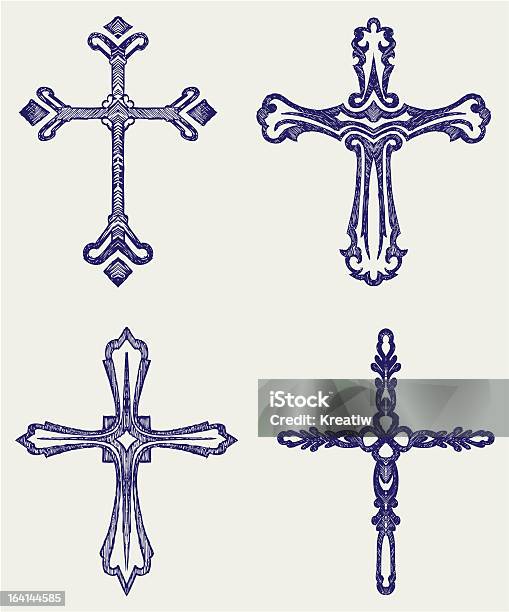 Cross Design Vecteurs libres de droits et plus d'images vectorielles de Croix - Forme - Croix - Forme, Croix religieuse, Aquarelle