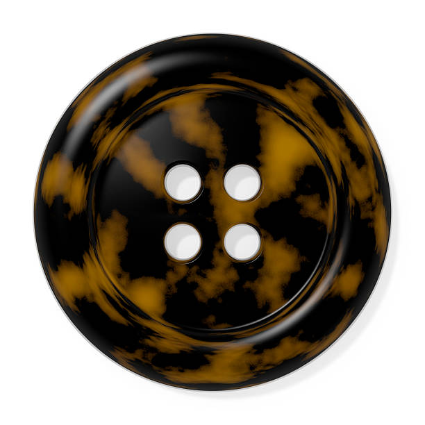 Tortoise Shell Button Tortoiseshell button isolated on white background. Computer generated image with clipping path tortoiseshell cat stock pictures, royalty-free photos & images