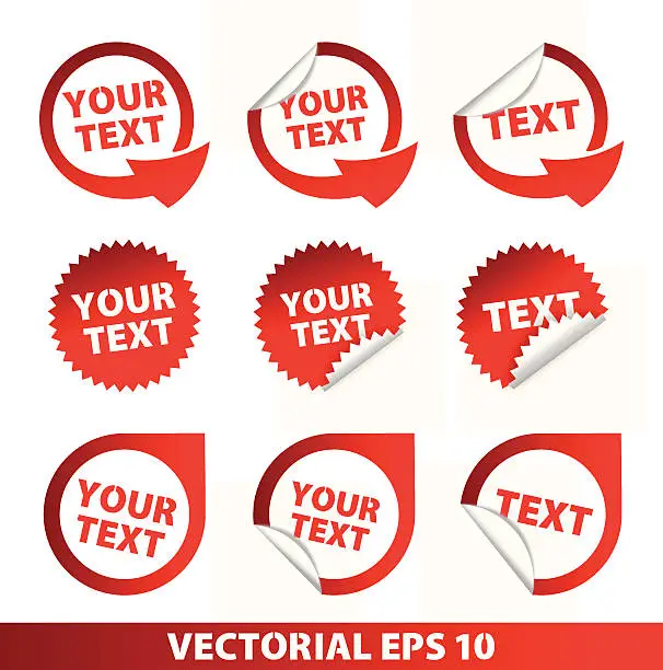 Vector illustration of Set of vector stickers and adhesive