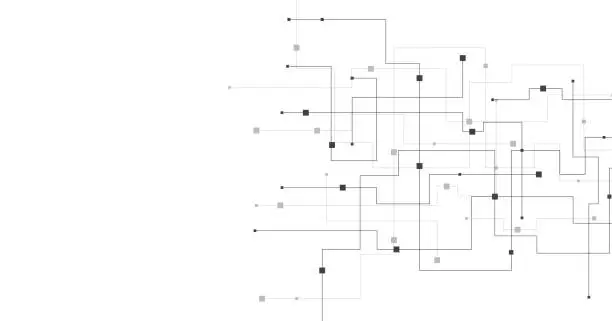 Vector illustration of Technology black circuit diagram concept.