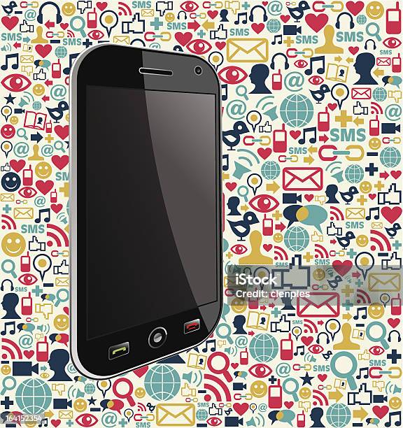 Social Media Smartphone Stock Illustration - Download Image Now - Balloon, Bubble, Business