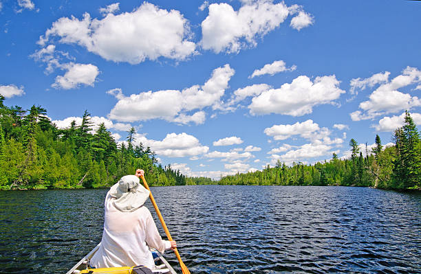 istock Canoer on a Lake in the North Woods 164152846