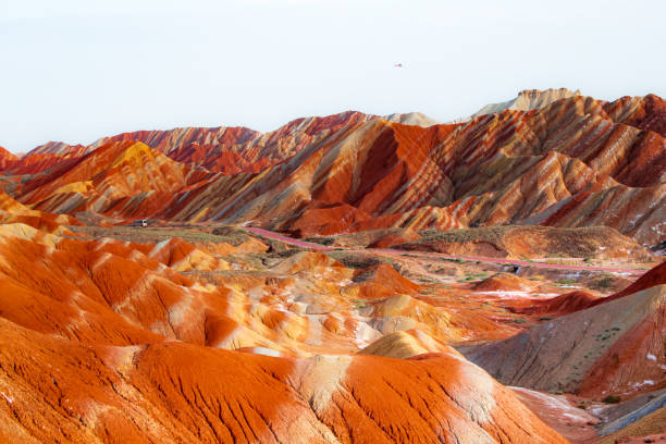 istock Zhangye colorful danxia landform scenic spot. Panoramic background image 1641540316