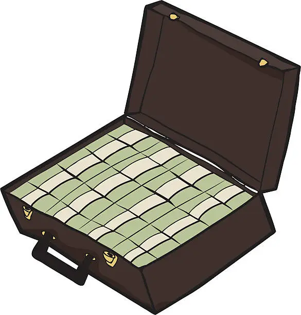Vector illustration of Suitcase of Cash