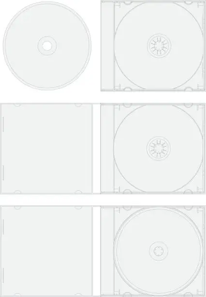 Vector illustration of CD Design Outlined