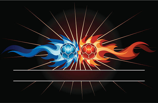 Football : Red vs Blue vector art illustration