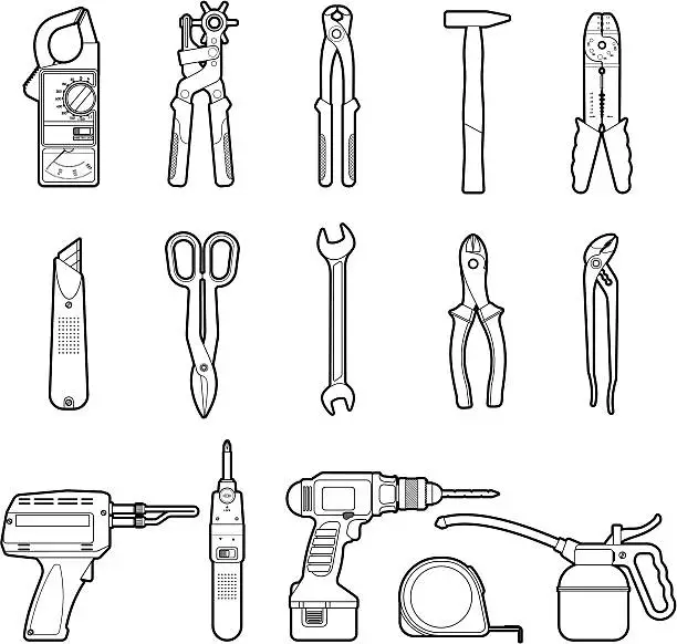 Vector illustration of Tools set